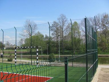 Stadiums, sports grounds, tennis courts fencing