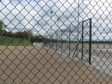 Stadiums, sports grounds, tennis courts fencing