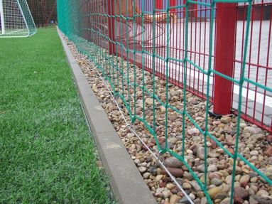 Stadiums, sports grounds, tennis courts fencing